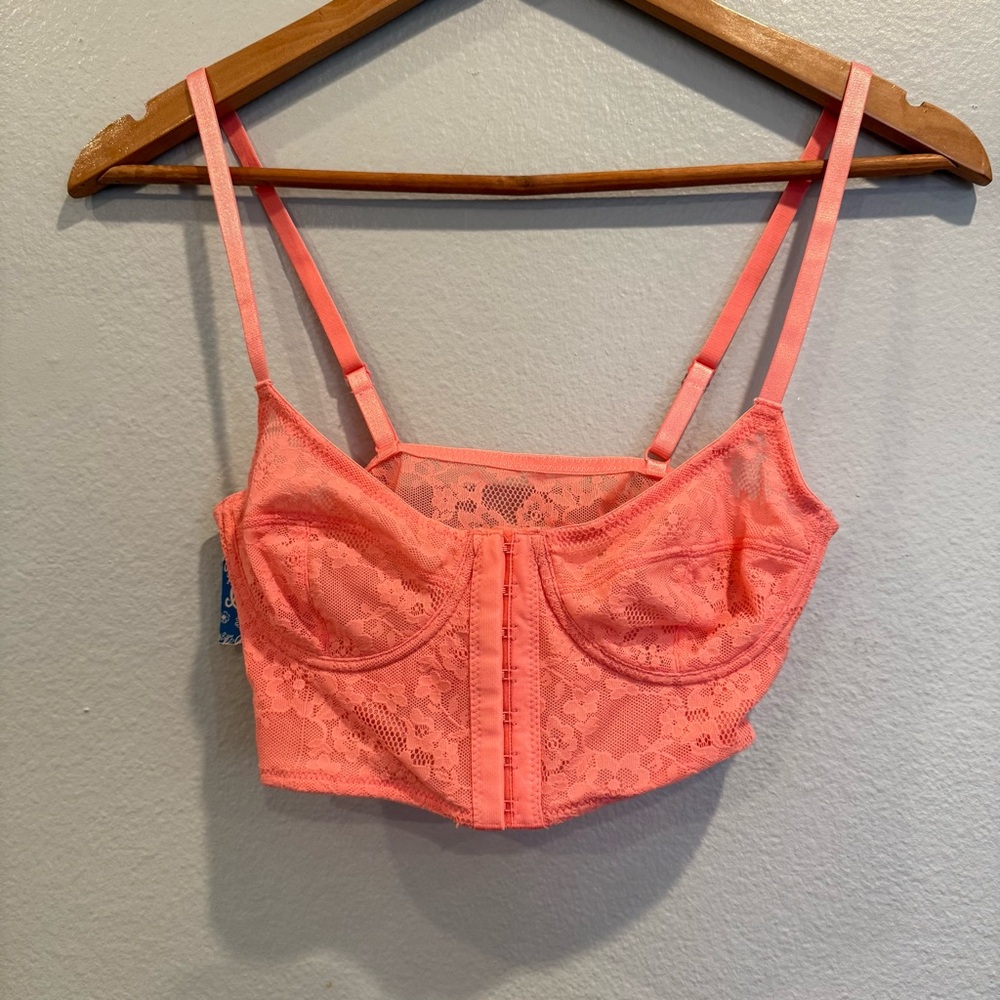 Free People Lace Coral Bralette size XS
